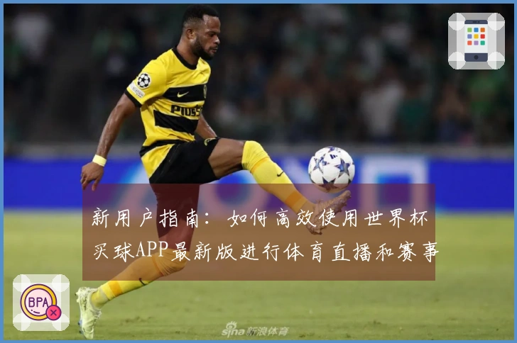 新用户指南：如何高效使用世界杯买球APP最新版进行体育直播和赛事观看